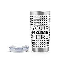 Awkward Styles Personalized Silver Adventure Tumbler Graphic Pattern Your Name Here Customization Drinkware Your Own Text Geometric Print Custom Gifts Graphic Pattern 2
