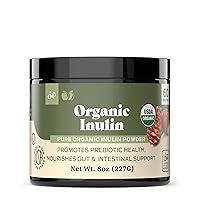 Pure Organic Inulin Powder Fiber Supplement - (Jerusalem Artichoke) Prebiotic Bulk Inulin Fiber Powder 8oz Digestion & Gut Health