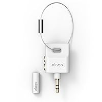 elago Keyring Headphone Splitter for iPhone, iPad, iPod, Galaxy and Any Portable Device with 3.5mm (White)