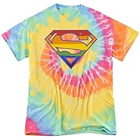Popfunk Classic Superman Prismatic Shield Tie Dye Adult Unisex T Shirt