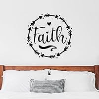 Christian Saying Faith Wall Decals Peel and Stick Design Your Own Wall Quote Christian Bible Verse Quote Classroom Home Bedroom Family Office Wall Art Decor Motivational Friends Gift 22 Inch