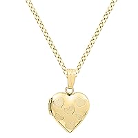 Amazon Essentials Girls Heart Locket with Engraved Hearts, 15