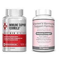 Immune Support Supplement for Adults and Women's Hormone Balance Support Supplement Bundle | Natural Capsules with Zinc, Vitamin C, L lysine Amino Acid | Hot Flashes, Mood Swings, Night Sweats Support