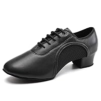Women Ballroom Dance Shoes Lace-up Split-Sole Salsa Practice Professional Teaching Low Heel Dancing Shoes, Model LHD-2801