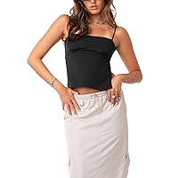 Women Spaghetti Straps Cami Top Sexy Backless Lacing Tank Top Cute Mini Vest Y2k Summer Going Out Tops