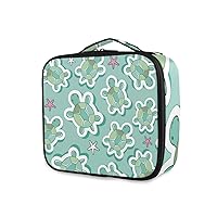 ALAZA Turtles and Starfish on Blue Toiletry Bags Makeup Pouch Train Style Case for Teens Nurse