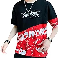 Black Punk T-Shirt Men's Harajuku Men's Graffiti T-Shirt Casual Summer Bear T-Shirt Street Korean Boys T-Shirt
