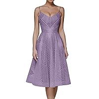 Women Formal Dresses for Wedding Lace Up A Line Zipper Sleeveless Solid Sexy Below The Knee Party Dress