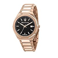Maserati Stile Men's Watch, Time and Date, Quartz - R8873642007, Black/White, 45mm, Bracelet