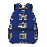 New York State Flag Print Casual Backpack Outdoor Bag For Women Fits 15.6 Inch Laptop Backpack For Travel Work