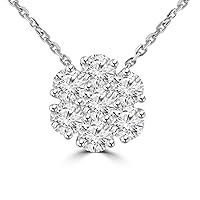 2.10 ct Ladies Round Cut Diamond Pendant/Necklace in 14 kt