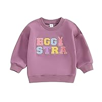 Twopumpkin Toddler Easter Shrit Baby Girl Outfit Crewneck Bunny Sweatshirt Long Sleeve Shirts Holiday Clothes