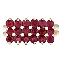 2.69 Carat Natural Red Ruby 14K Yellow Gold Ring for Women Exclusively Handcrafted in USA