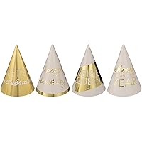 Luxurious Golden Age Birthday Mini Foil Cone Hats - 4