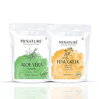 Combo by mi Nature | Aloe Vera Powder & Fenugreek Powder | Vegan | All Pure & Natural | Freen from Chemical & Preservatives | Non-GMO Made in India227g(8Oz)
