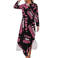 I Can't I Have Volleyball Women Shirt Dress Button Down Maxi Dress Long Swing Dress Casual Party Dresses