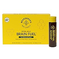 BEEKEEPER'S NATURALS B.LXR Brain Fuel - Memory, Focus and Clarity Liquid Formula, Supports Productivity Royal Jelly, Ginkgo Biloba, Bacopa Monnieri Keto Friendly, Gluten & Caffeine-Free, (6 ct)