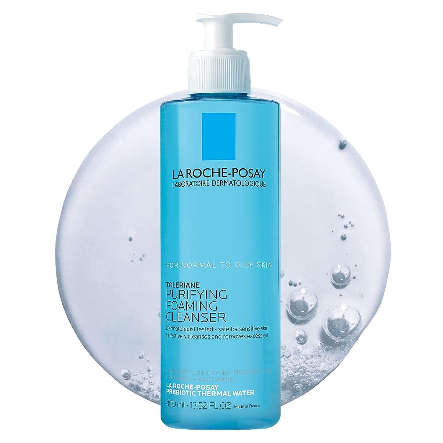 La Roche-Posay Toleriane Purifying Foaming Facial Cleanser, Oil Free Face Wash for Oily Skin and for Sensitive Skin with Niacinamide, Pore Cleanser Won’t Dry Out Skin, Unscented