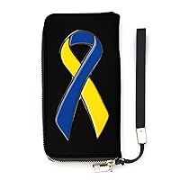 Ribbon Women’s Long Vertical Wallet PU Clutch Purse with Wristlet Strap Zipper Mini Handbag