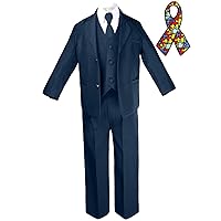 5pc Baby Boy Teen Navy Suit Autism Awareness Puzzle Ribbon Adhesive Hope Patch
