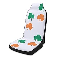 Irish Clover Printed Car Seat Covers Universal Auto Front Seats Protector with Pockets Fits for Most Cars