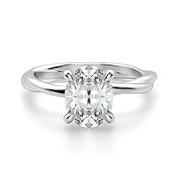 Siyaa Gems 2 CT Oval Infinity Accent Engagement Ring Wedding Eternity Band Vintage Solitaire Silver Jewelry Halo-Setting Anniversary Praise Ring