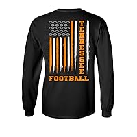 Tennessee Team Colors Football Flag Unisex Long Sleeve Shirt-Black-XXL