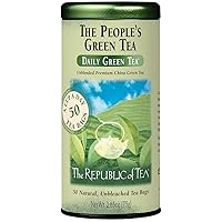 The Republic of Tea - The Peoples Green Tea, 50 Tea Bags, Tin | Gourmet Tea | Caffeinated