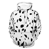 Dalmatian Print Unisex Hoodies Printed Pullover Casual Long Sleeve Hooded Sweatshirt
