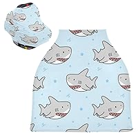 Cute Shark Baby Car Seat Covers - Baby Car Seat,Breastfeeding Scarf, Multi-use Carseat Canopy, for Babies