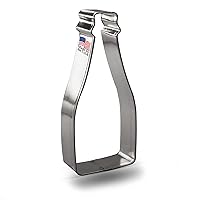 Foose Champagne Bottle Cookie Cutter 4.5 Inch –Tin Plated Steel Cookie Cutters – Champagne Bottle Cookie Mold