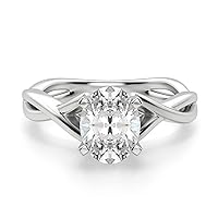3.17 CT Oval Moissanite Engagement Ring Wedding 925 Sterling Silver,10K/14K/18K Solid Gold Wedding Set Solitaire Accent Halo Style, Silver Anniversary Promise Ring Gift for Her