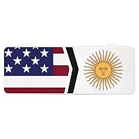 American And Argentina Flag Small Pencil Box Lightweight Hard Crayon Brushes Box Cosmetic Pencil Cases Storage Organizer for Office