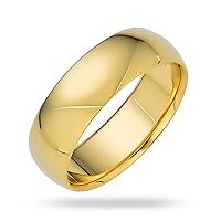 6mm Solid Gold Wedding Band, Yellow or White Gold Ring, Comfort Fit 10k or 14k Womens and Mens Wedding Band