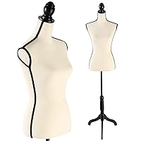Female Dress Form Mannequin Torso Adjustable Height Mannequin Body with Tripod Stand for Clothing Dress Jewelry Display, Beige