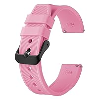 BISONSTRAP Sport Silicone Watch Band 18mm 20mm 22mm 24mm, Quick Release Rubber Replacement Band for Men Women Bracelet