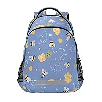 Cute Doodle Bees Backpacks Travel Laptop Daypack School Book Bag for Men Women Teens Kids