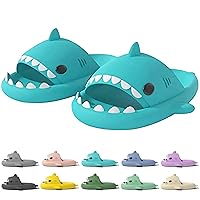 rosyclo Shark Slides for Women and Men, Cute Shark Slippers Adult Youth Cloudy Summer Soft Lightweight Anti-Slip Thick Sole Beach House Cloud Cushioned Shower Slide Sandals Indoor Outdoor