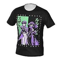 Anime Code Anime Geass T Shirt Boy's Summer Round Neck Shirts Casual Short Sleeves Tee
