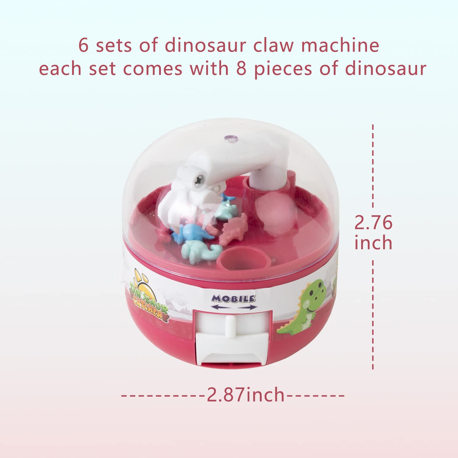 4 Pcs Mini Claw Machines ,Mini Dinosaur Claw Machine Toy Fingertip Toys Cute Things for Pinata Stuffers Party Favors for Classroom Prizes Birthday Gifts for 3 4 5 6 7 8 Years Old Boys and Girls