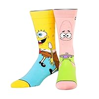 Odd Sox, SpongeBob and Patrick, Novelty Crew Socks, Crazy Fun Graphic Silly 90s