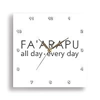 3dRose Wall Clock Silent - 10 inch - FA arapu All Day Every Day Faarapu Tahitian Dance Step Ori Tahiti - Hawaii