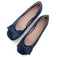 Hee grand Classic Solid Square Toe Ballet Flats for Women Comfort Casual Flats Lightweight Slip on Loafers Suede Dress Shoes