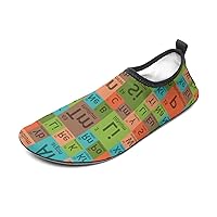 Chemical Periodic Table Water Shoes for Women Men Quick-Dry Aqua Socks Sports Shoes Barefoot Yoga Slip-on Surf Shoes