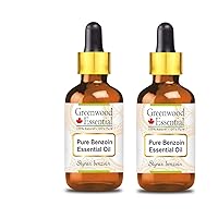 Pure Benzoin Essential Oil (Styrax Benzoin) with Glass Dropper Steam Distilled (Pack of Two) 100ml X 2 (6.76 oz)