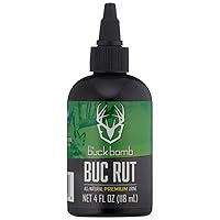 Hunters Specialties Buck Bomb Natural BUC Rut Liquid Scent w/Wicks | Deer Buck Lure Hunting Primetime Pre-Rut Scent Attractant for Hunting, 4 Oz (118 ml.)