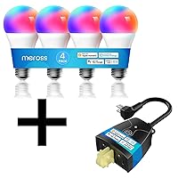 Meross Outdoor Smart Plug & Smart Light Bulb Compatible with Apple HomeKit
