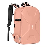 MOSISO Camera Backpack, DSLR/SLR/Mirrorless Photography Camera Bag 15-16 inch Waterproof Hardshell Case with Tripod Holder&Laptop Compartment Compatible with Canon/Nikon/Sony, Salmon Pink