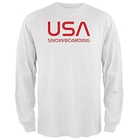 Old Glory Vintage Team USA Snowboard Snowboarding Mens Long Sleeve T Shirt White 2XL