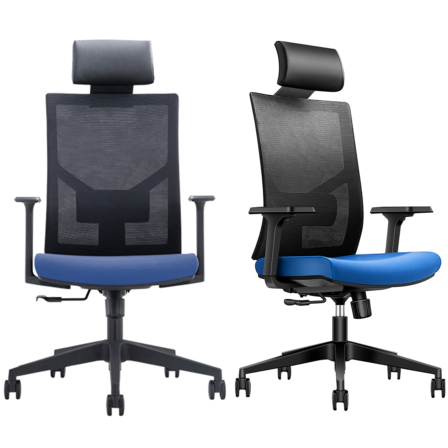 Desk Chair with Ridiculously Comfortable High Back -Office Chair with Thick Seat Cushion,Black (Blue)